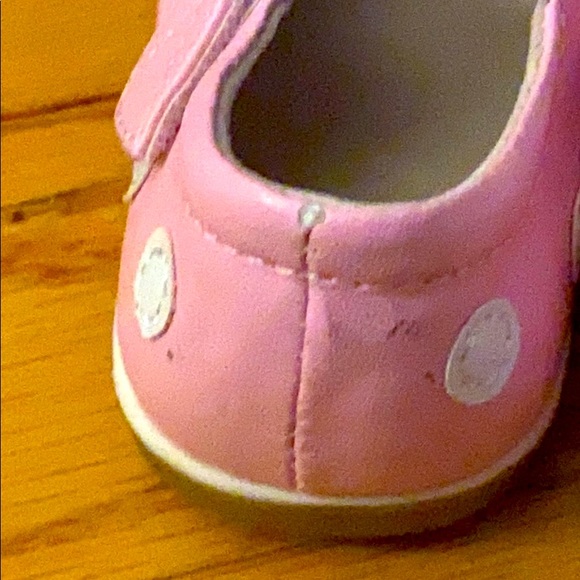 PJS pink polka dot Mary Janes for infant / toddler - Picture 3 of 3